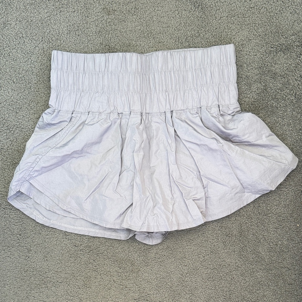 FP Movement Light Lavender Smocked Waist Mini Skirt